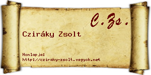 Cziráky Zsolt névjegykártya